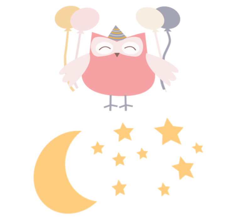 乙烯基地毯 儿童 聚会猫头鹰 - TenStickers