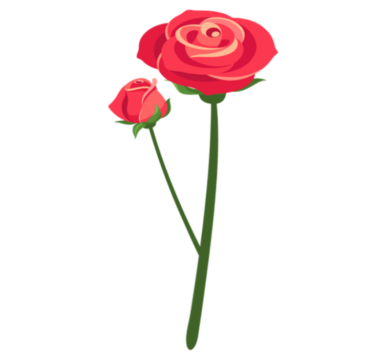 卧室乙烯基地毯呈现3d玫瑰设计 - TenStickers