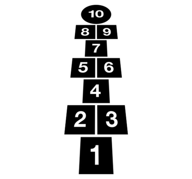 乙烯基地毯游戏跳房子方格 - TenStickers