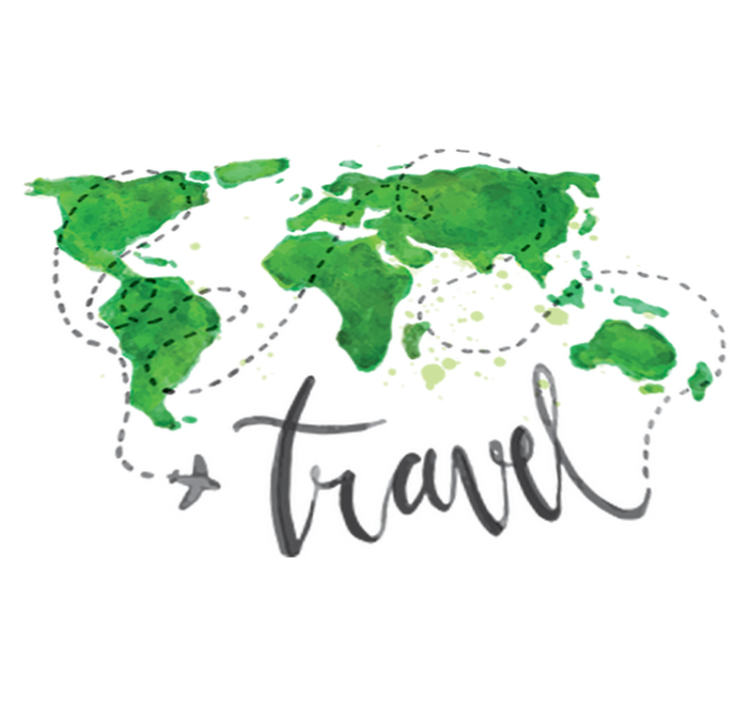 乙烯基地毯世界旅行装饰贴图 - TenStickers