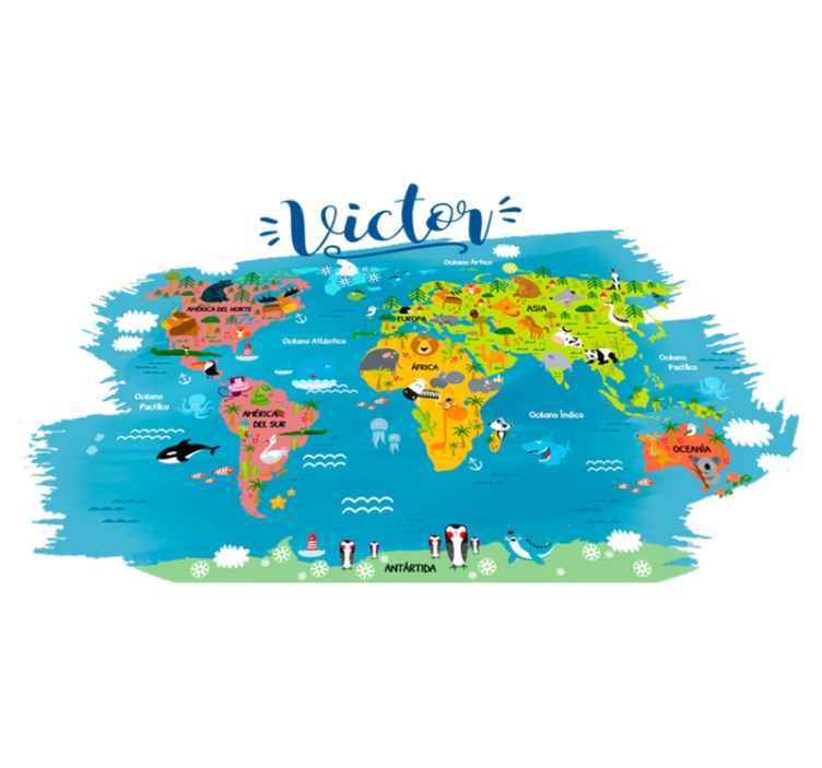 乙烯基地毯 西班牙动物地图 - TenStickers
