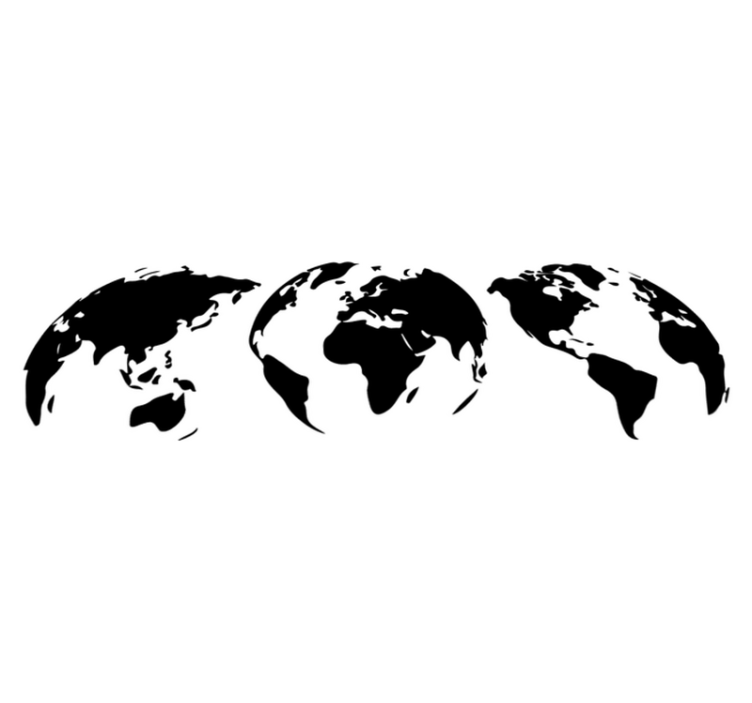 乙烯基地毯三幅各大洲的地球地图 - TenStickers