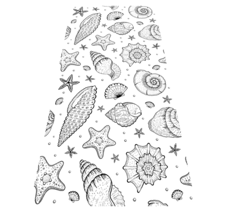 乙烯基地毯浴室海洋生物与贝壳淋浴 - TenStickers