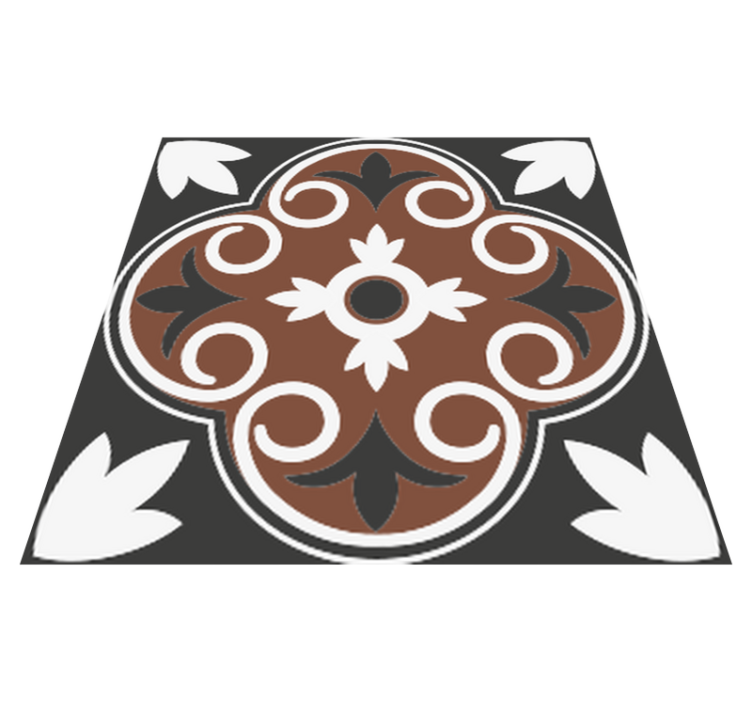 乙烯基地毯浴室灰棕色复古图案 - TenStickers