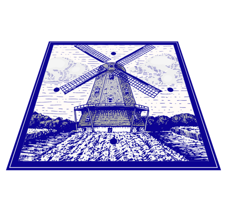 乙烯基厨房地毯德尔夫特蓝色 - TenStickers
