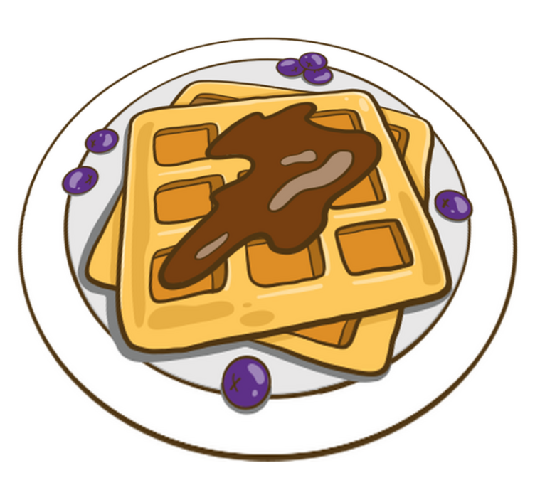 乙烯基厨房地毯比利时华夫饼插画贴纸一 - TenStickers