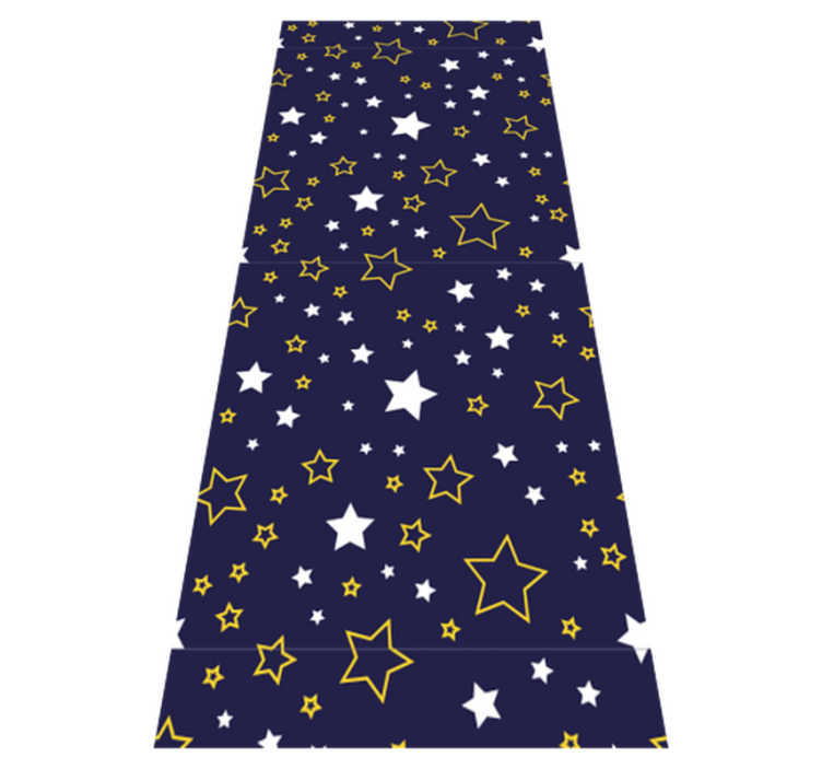 卧室乙烯基地毯夜空中的白色与黄色星星 - TenStickers