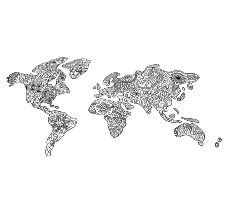 卧室乙烯基地毯曼陀罗地图 - TenStickers