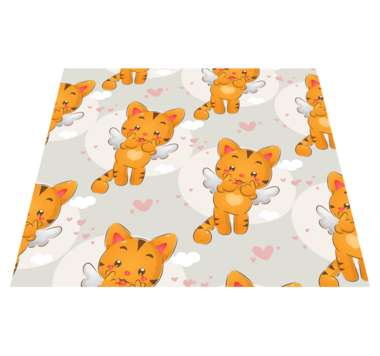 卧室乙烯基地毯可爱小猫在空中飞翔 - TenStickers