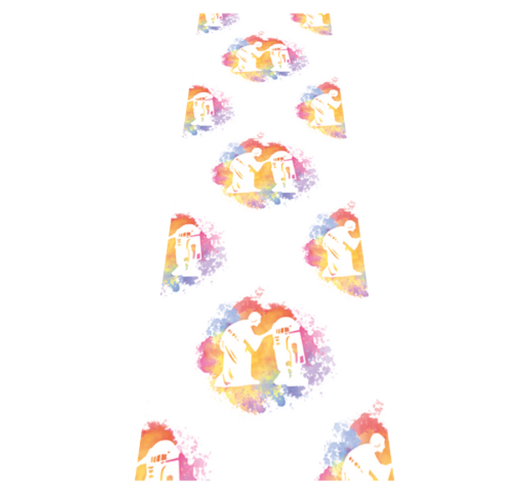 卧室乙烯基地毯宇宙女孩亮丽拼贴图案 - TenStickers