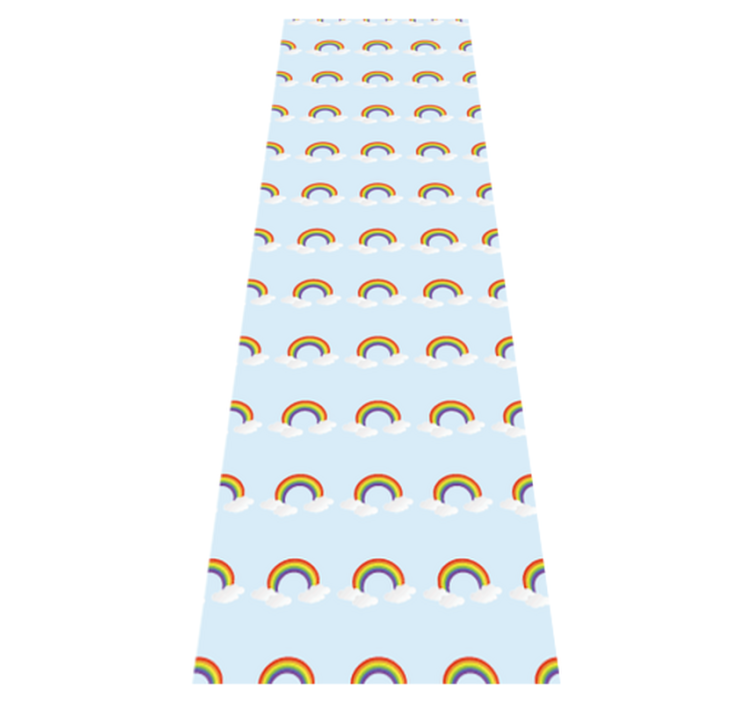 卧室乙烯基地毯色彩斑斓的彩虹与云朵 - TenStickers
