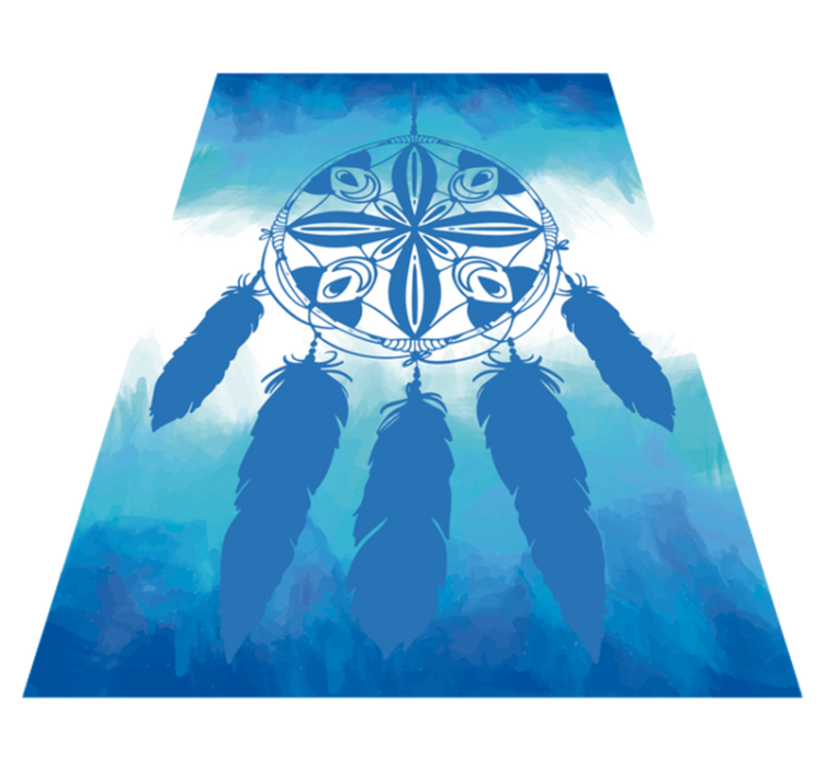 乙烯基地毯蓝色 捕梦网羽毛 - TenStickers