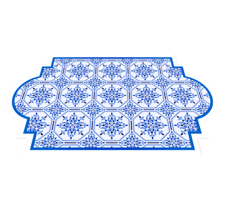 乙烯基地毯 华丽的蓝色瓷砖 - TenStickers