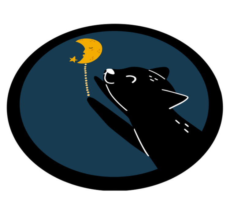 乙烯基地毯 儿童 月光猫 - TenStickers