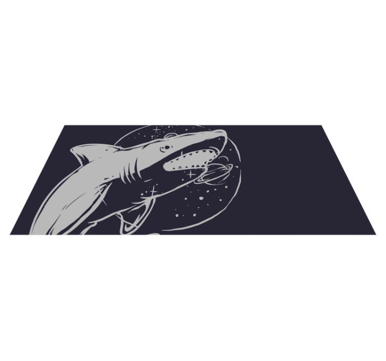 乙烯基地毯宇宙鲨鱼空间 - TenStickers