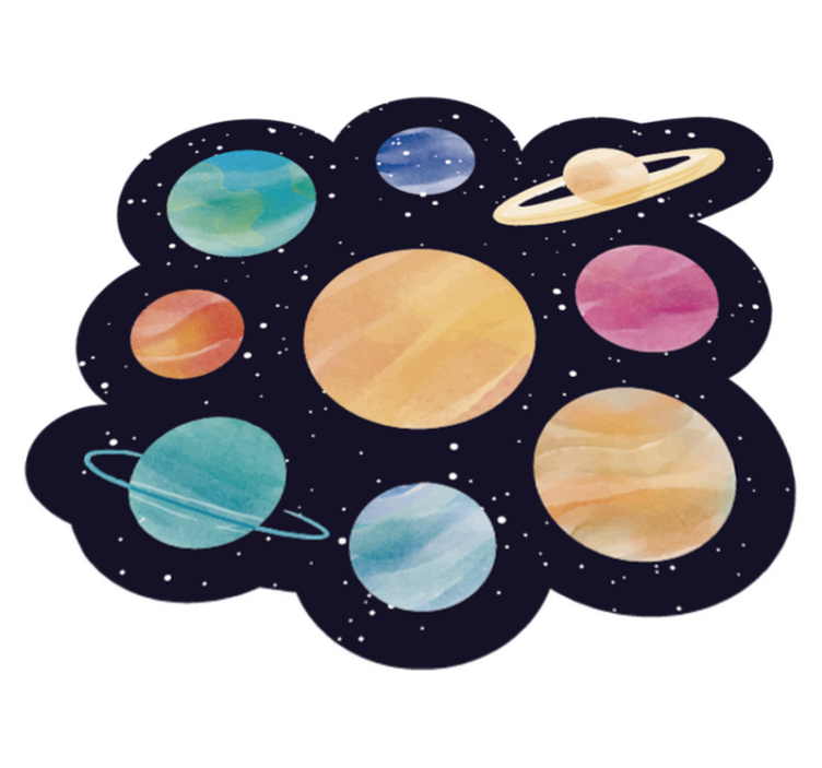乙烯基地毯 行星太空主题 - TenStickers
