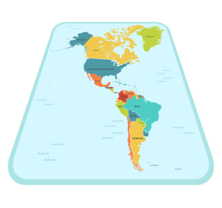 乙烯基地毯 教育世界地图 - TenStickers