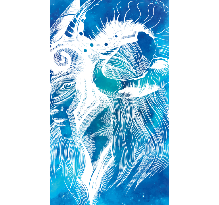 乙烯基地毯动物 神话中的山羊插图 - TenStickers