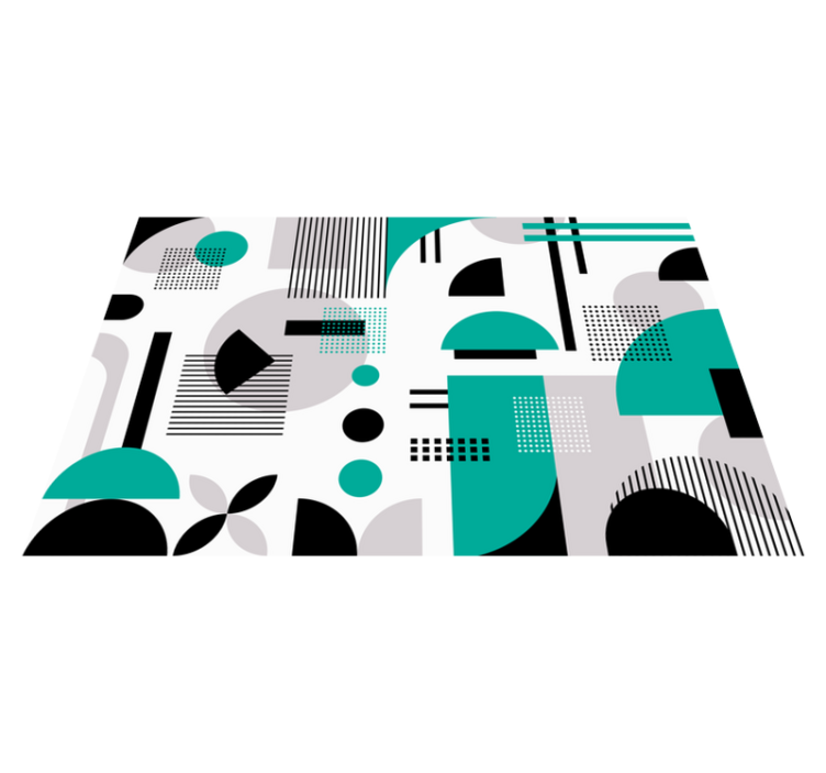 乙烯基地毯搭配青绿色几何图形 - TenStickers