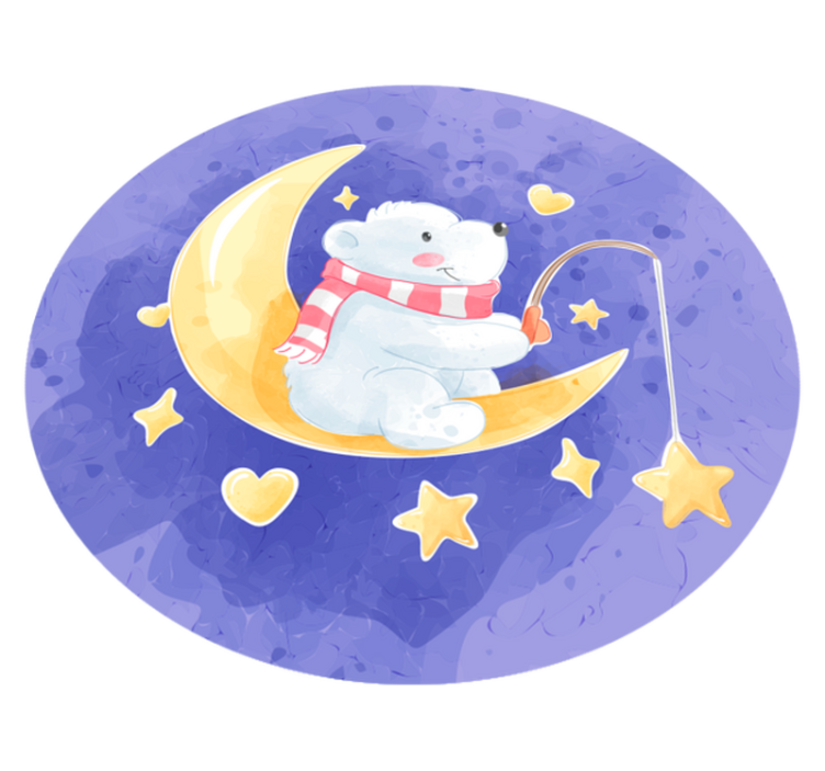 乙烯基地毯托儿所 月光下的熊崽 - TenStickers