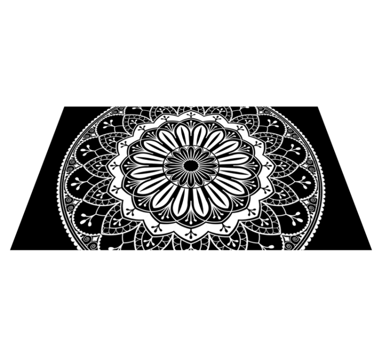 乙烯基地毯黑色植物图案 - TenStickers