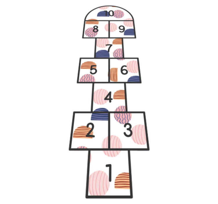 乙烯基字母地毯 跳房子数字 - TenStickers