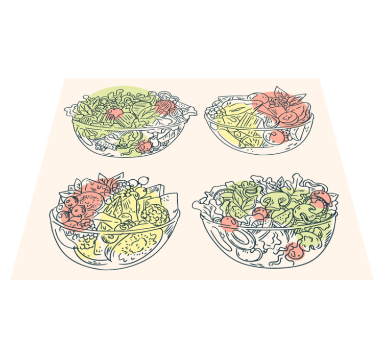 乙烯基地毯饭厅 沙拉碗 插图 - TenStickers