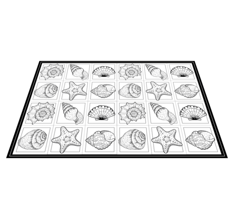 乙烯基地毯特性 贝壳艺术品 - TenStickers