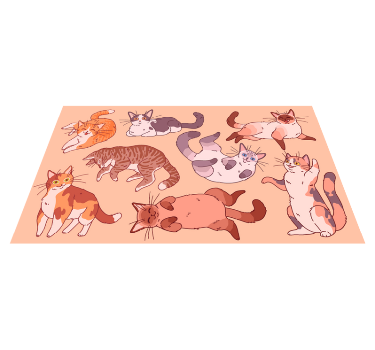 乙烯基地毯动物猫咪艺术作品 - TenStickers