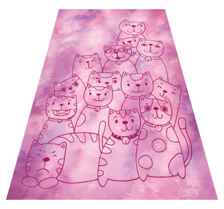 乙烯基地毯 趣味猫咪聚会 - TenStickers