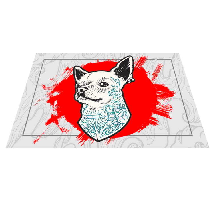 乙烯基地毯动物吉娃娃犬肖像 - TenStickers