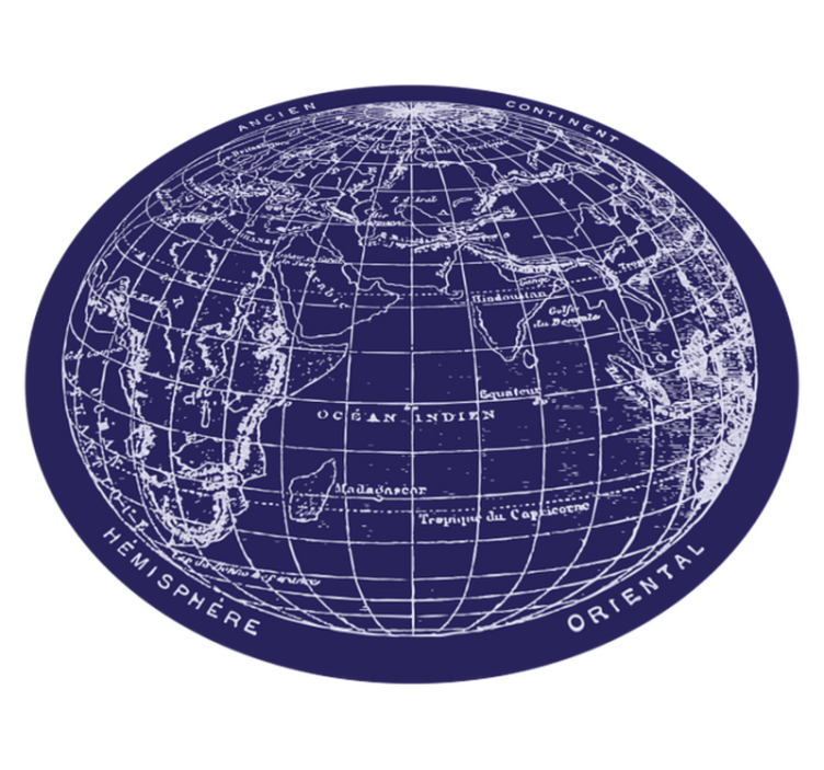 卧室乙烯基地毯世界地图展示 - TenStickers