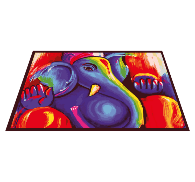 乙烯基地毯动物色彩斑斓的大象艺术作品 - TenStickers