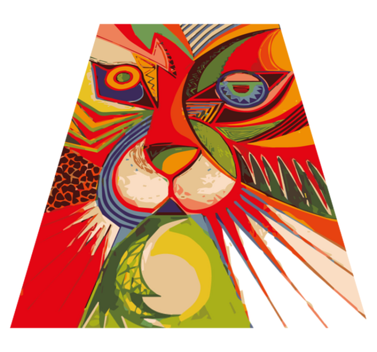 乙烯基地毯动物色彩斑斓的猫脸 - TenStickers