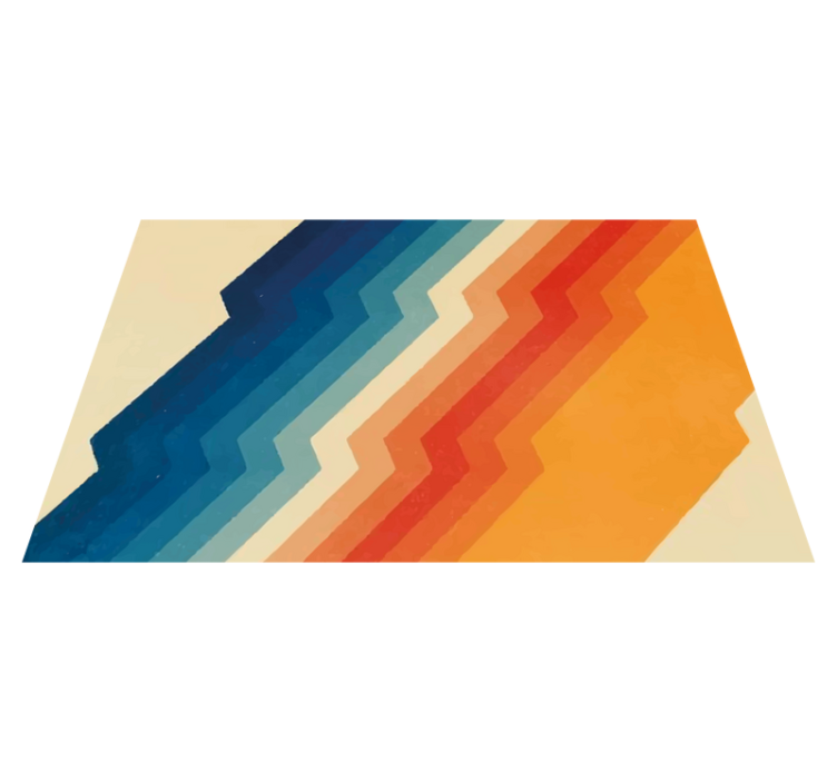 乙烯基地毯客厅动感锯齿纹设计 - TenStickers