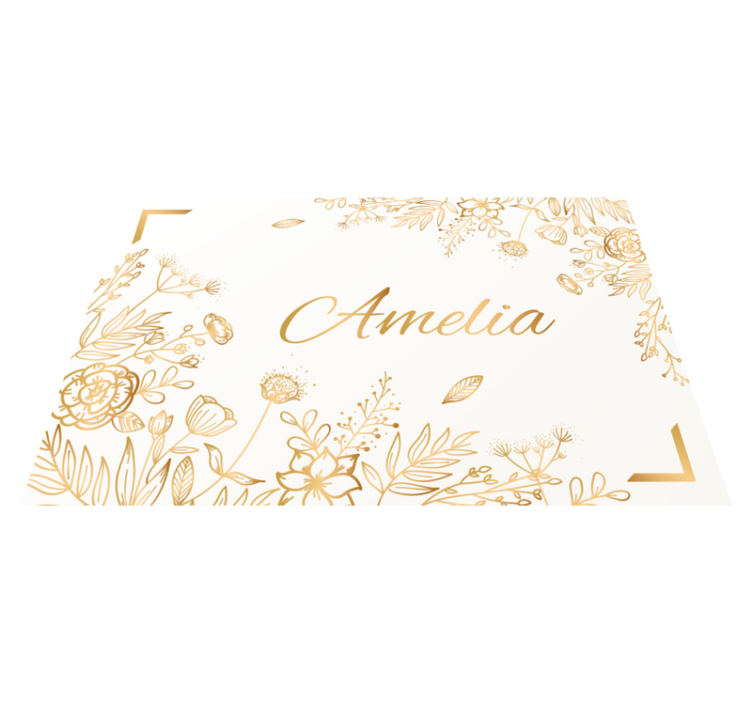 乙烯基地毯名称个性化花卉欢迎款 - TenStickers