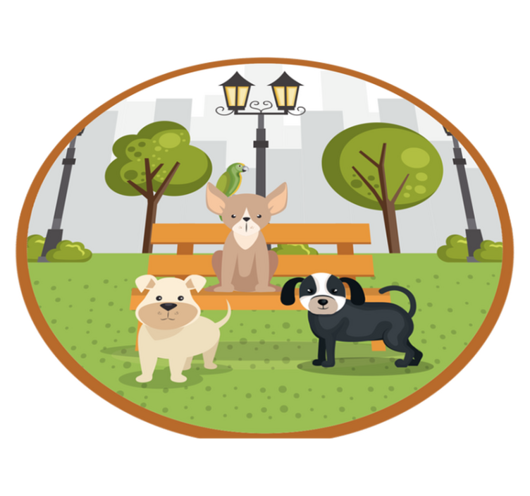 乙烯基地毯动物在公园里的狗 - TenStickers