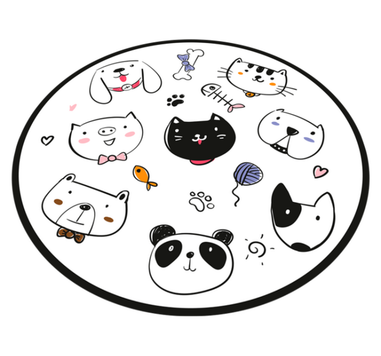 乙烯基地毯托儿所可爱生物表情 - TenStickers