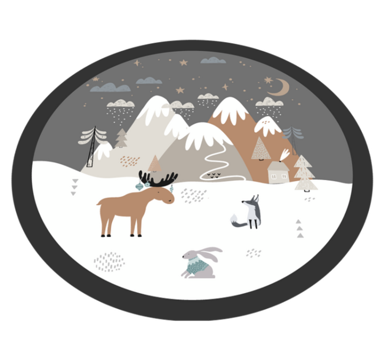 乙烯基地毯托儿所梦幻野生动物场景 - TenStickers