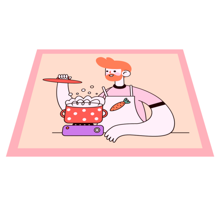 乙烯基厨房地毯红发男子在烹饪 - TenStickers