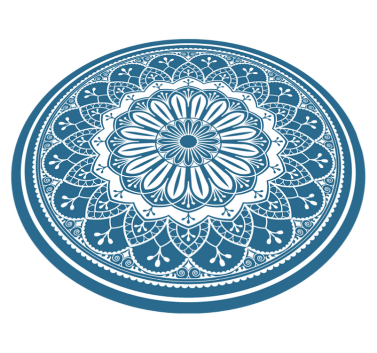 乙烯基地毯优雅蓝色曼荼罗 - TenStickers