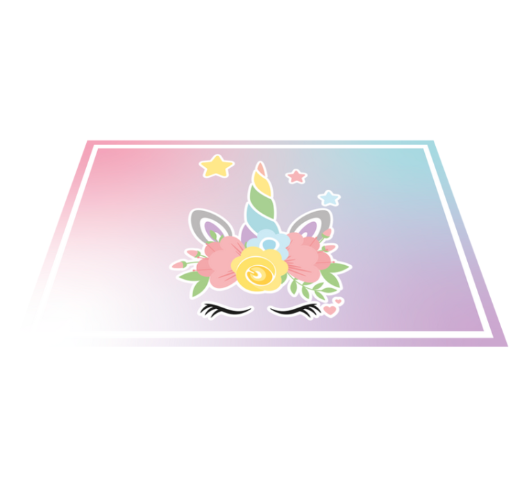 乙烯基地毯 儿童 独角兽花卉魅力 - TenStickers