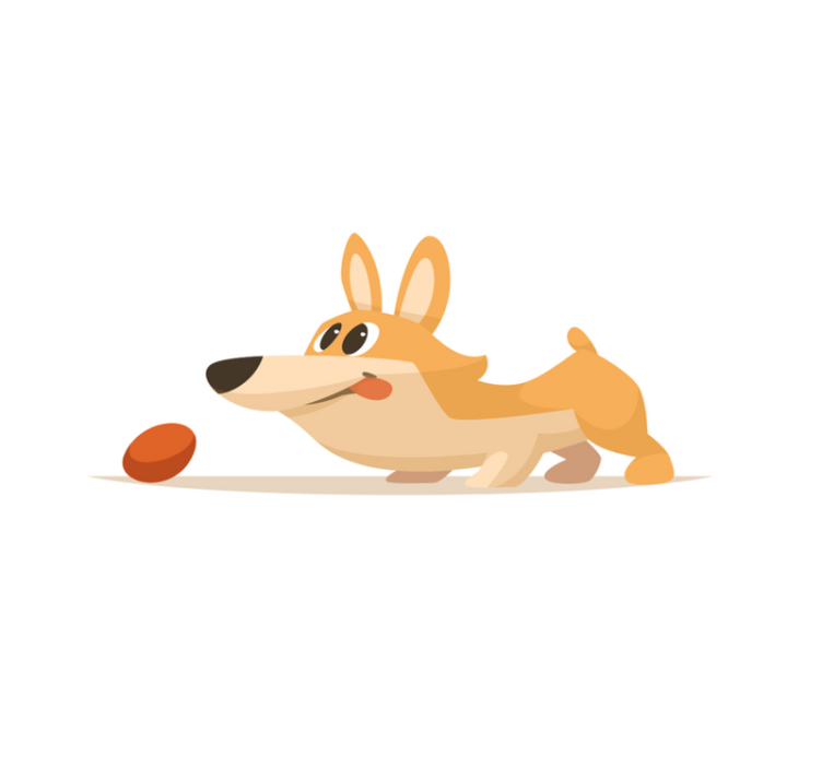 乙烯基地毯 顽皮的柯基犬追逐 - TenStickers