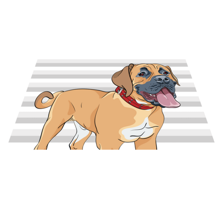 乙烯基地毯动物喘气的獒犬插图 - TenStickers