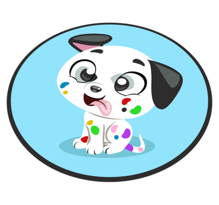 乙烯基地毯动物色彩斑斓的小达尔马提亚犬 - TenStickers