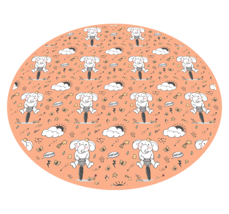 乙烯基地毯 儿童 快乐大象主题 - TenStickers