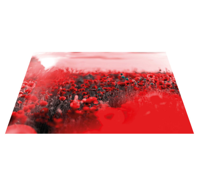 乙烯基花草地毯红色花卉场景 - TenStickers