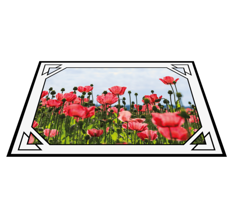 乙烯基花草地毯色彩斑斓的罂粟花田 - TenStickers