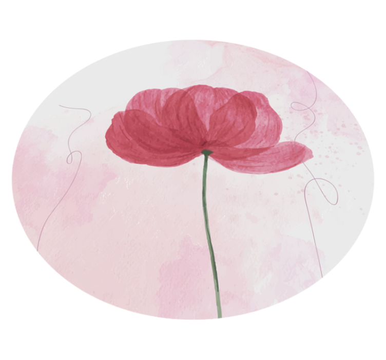 乙烯基花草地毯 aquarella罂粟花设计 - TenStickers