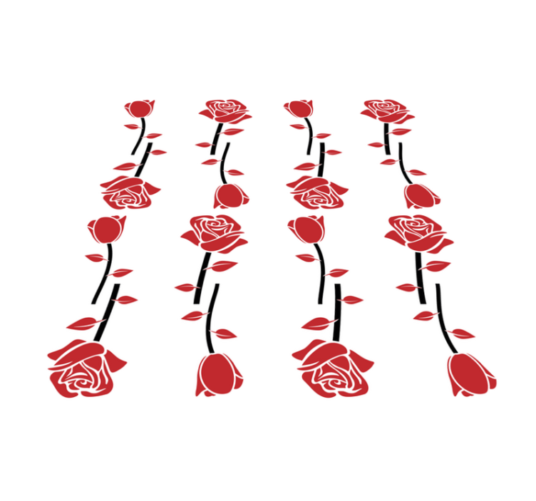 乙烯基花草地毯红玫瑰图案 - TenStickers